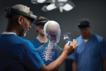 Fig 2. HoloLens users can view a 3D representation of a human body and navigate through layers of skin, muscle, and organs.